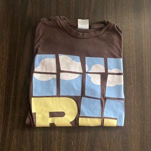 Relient K brown shirt (grass, windows, sky), Men's S